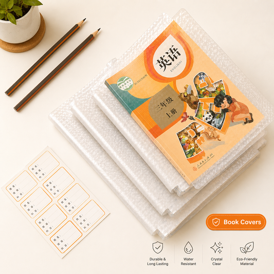 PACK OF 30 TRANSPARENT WATER PROOF BOOK COVER