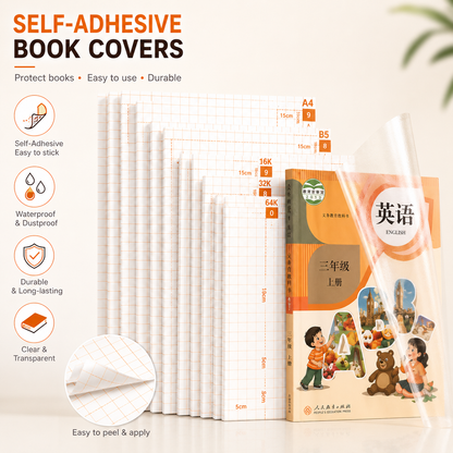 PACK OF 30 TRANSPARENT WATER PROOF BOOK COVER