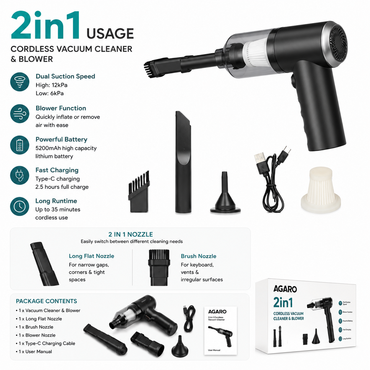 Multifunctional Air Duster Cleaner