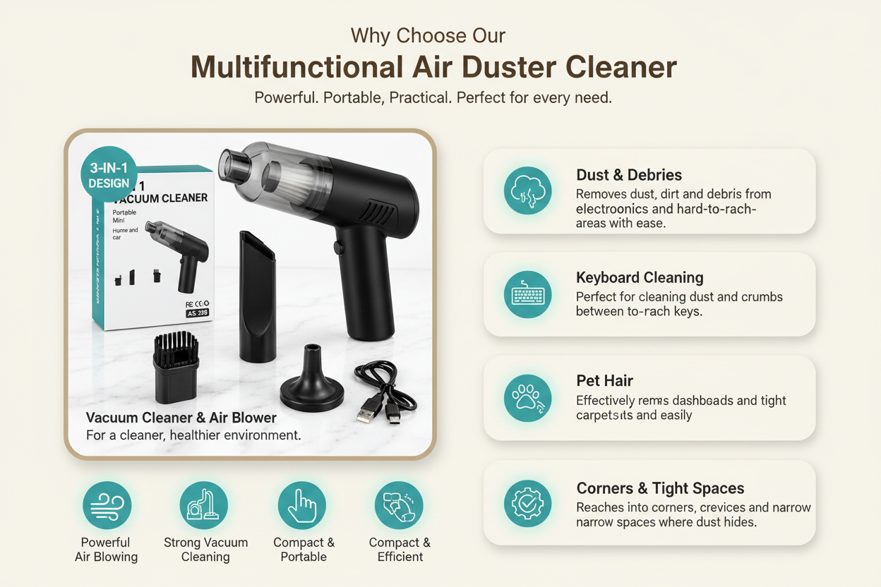 Multifunctional Air Duster Cleaner - Premium Infographic